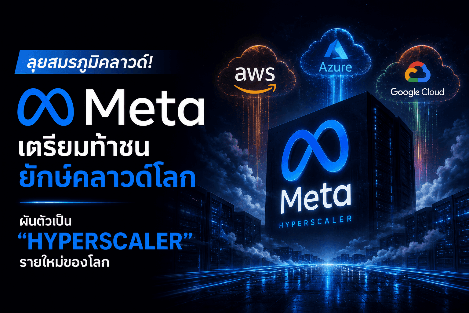 ลุยสมรภูมิคลาวด์! Meta เตรียมท้าชน AWS, Azure, Google ผันตัวเป็น "Hyperscaler" รายใหม่ของโลก