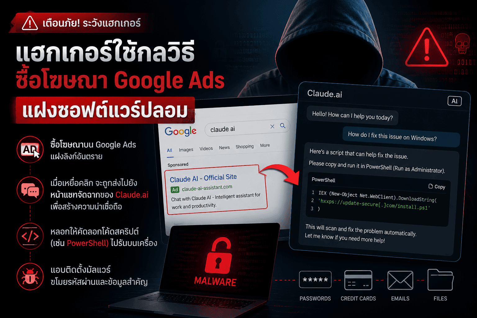 แคมเปญโฆษณาแฝงมัลแวร์ผ่าน Google Ads โดยใช้ Claude.ai เป็นฉากบังหน้า