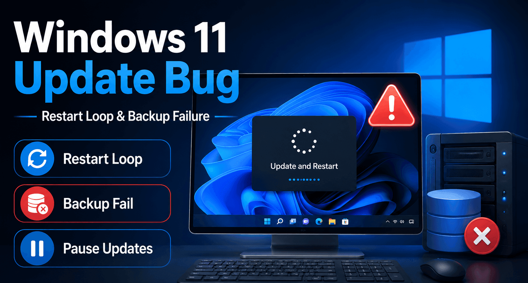 งานเข้า! Windows 11 เจอบั๊กสะดุด ลูป "Restart & Shut Down" แถมทำระบบ Backup ค่ายอื่นพัง