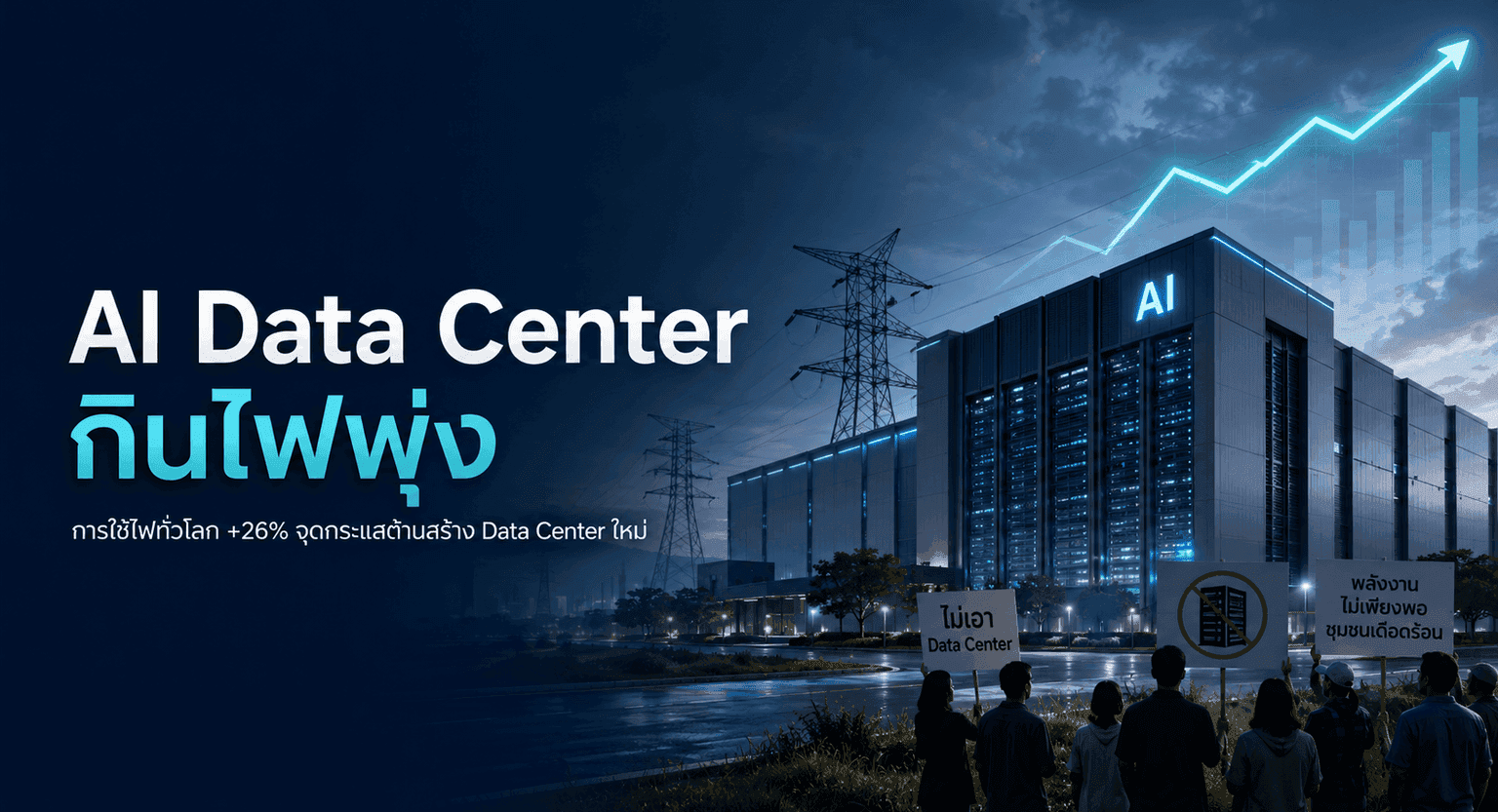 ปัญหาสายส่งไฟฟ้าตึงตัว! หลายประเทศเปิดศึกต่อต้านการสร้าง Data Center เพิ่มเติม