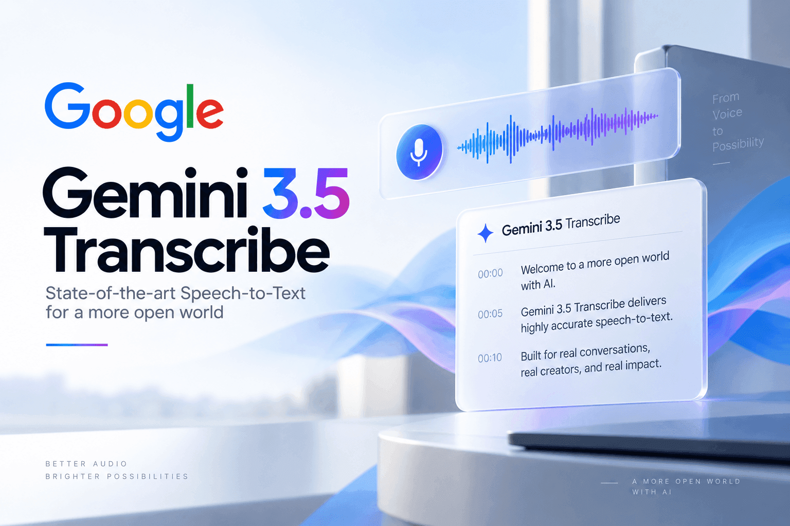 Google เปิดตัว 'Gemini 3.5 Transcribe' AI แปลงเสียงเป็นข้อความความแม่นยำสูง ท้าชนทุกสายงาน