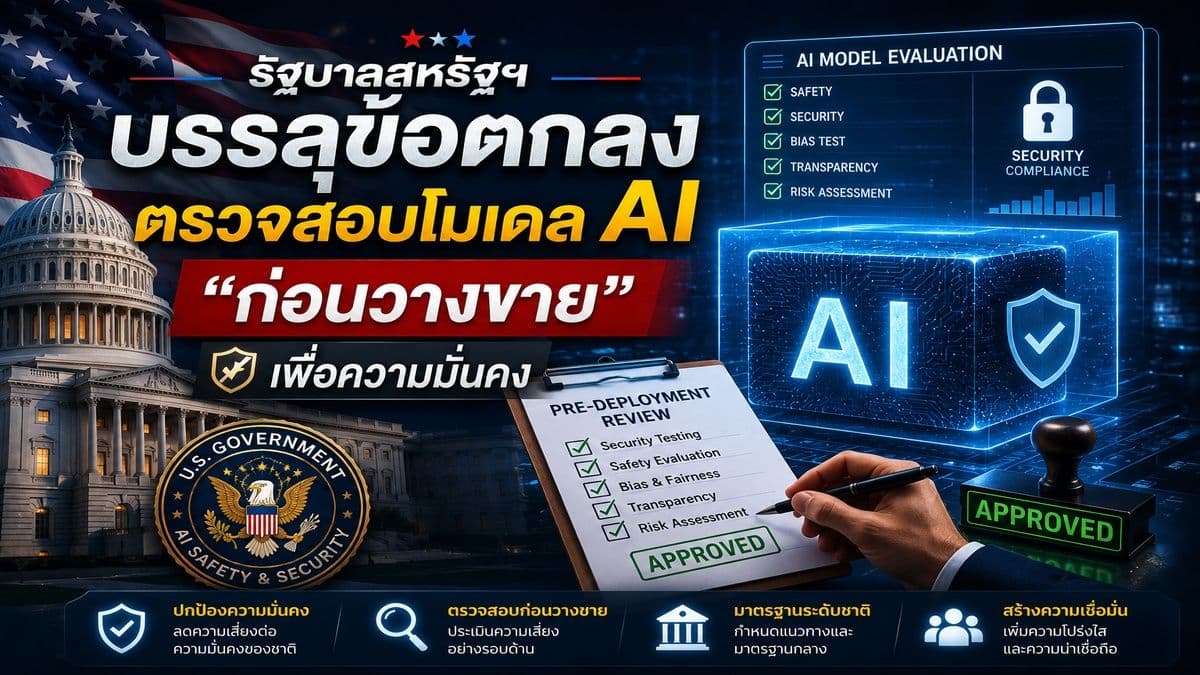 จุดสิ้นสุดยุค "ปล่อยก่อนแก้ทีหลัง": รัฐบาลสหรัฐฯ สั่งคุมเข้ม ตรวจสอบ AI รุ่นท็อปก่อนถึงมือสาธารณชน